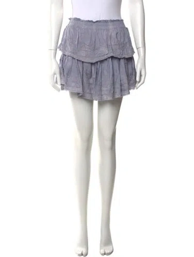 Pre-owned Loveshackfancy Patterned Mini Skirt In Purple