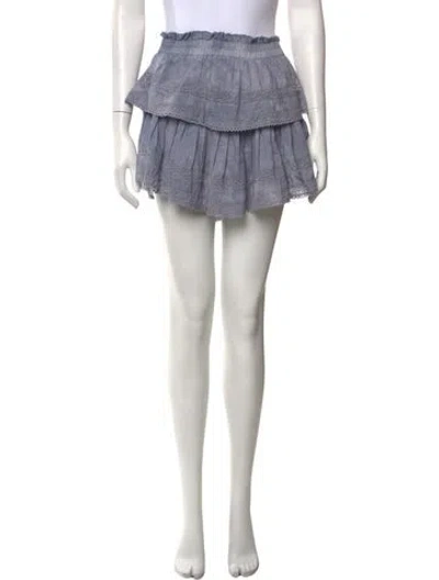 Pre-owned Loveshackfancy Patterned Mini Skirt In Purple