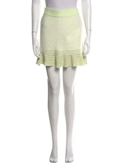 Pre-owned Loveshackfancy Patterned Mini Skirt W/ Tags In Green