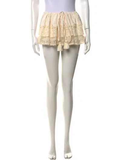Pre-owned Loveshackfancy Patterned Mini Skirt W/ Tags In Neutrals