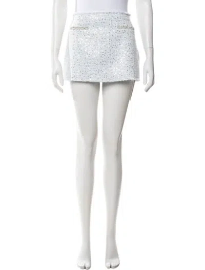 Pre-owned Loveshackfancy Patterned Mini Skirt W/ Tags In White