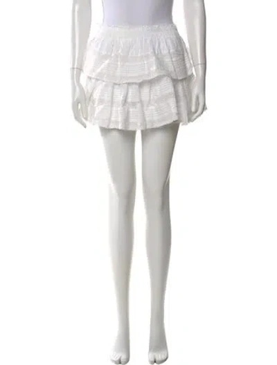 Pre-owned Loveshackfancy Patterned Mini Skirt In White