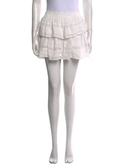 Pre-owned Loveshackfancy Patterned Mini Skirt In White