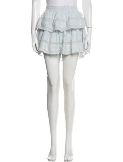 Pre-owned Loveshackfancy Patterned Mini Skirt In White