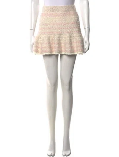 Pre-owned Loveshackfancy Patterned Mini Skirt In Yellow