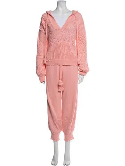 Pre-owned Loveshackfancy Patterned Pant Set In Pink
