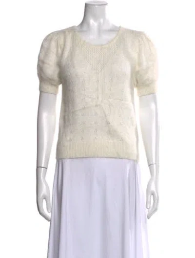 Pre-owned Loveshackfancy Patterned Scoop Neck Top In Neutrals