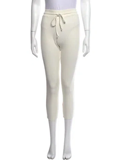 Pre-owned Loveshackfancy Patterned Skinny Leg Pants In White