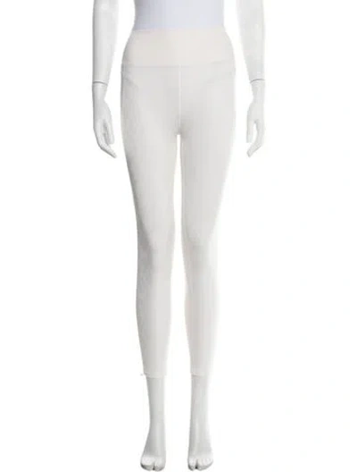 Pre-owned Loveshackfancy Patterned Skinny Leg Pants In White
