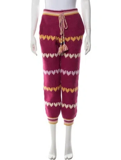 Pre-owned Loveshackfancy Patterned Sweatpants In Pink