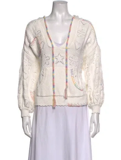 Pre-owned Loveshackfancy Patterned V-neck Sweater In Multicolor
