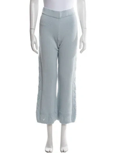 Pre-owned Loveshackfancy Patterned Wide Leg Pants In Blue