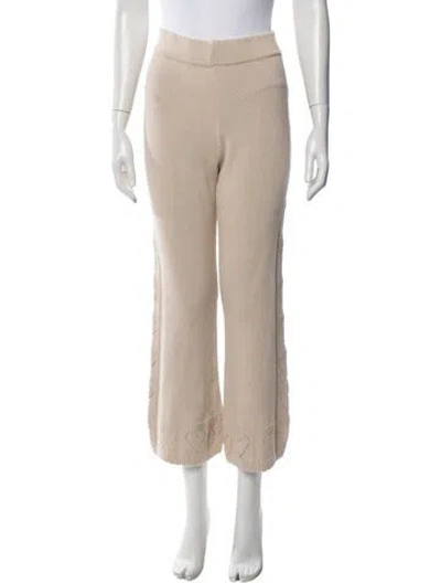 Pre-owned Loveshackfancy Patterned Wide Leg Pants In Neutral