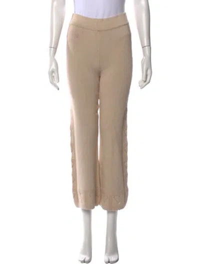Pre-owned Loveshackfancy Patterned Wide Leg Pants In Neutral