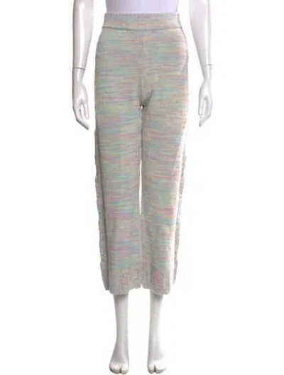 Pre-owned Loveshackfancy Patterned Wide Leg Pants W/ Tags In Blue