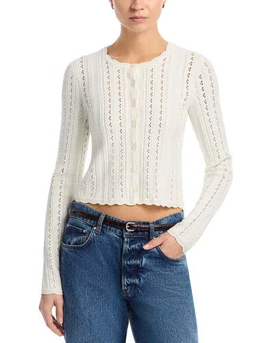 Loveshackfancy Peridot Cardigan Sweater In White