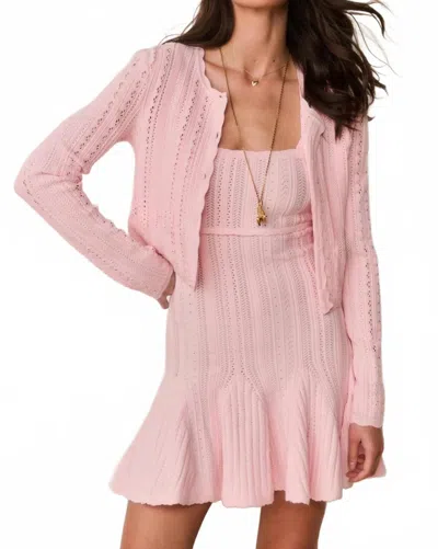 Loveshackfancy Peridot Long Sleeve Cardigan In Pink