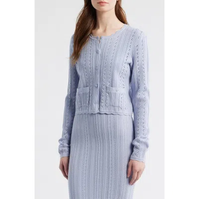 Loveshackfancy Peridot Pointelle Knit Cardigan In Multi