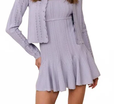 Loveshackfancy Peridot Stretch Pointelle Cardigan In Moonwash In Purple