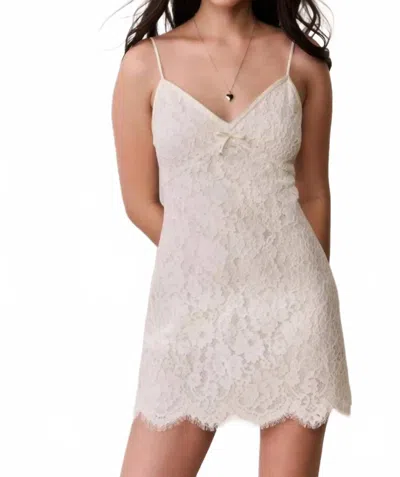 Loveshackfancy Petaline Lace Mini Dress In Ivory In White