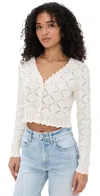 Loveshackfancy Petra Cardigan Parchment In White