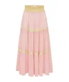 Loveshackfancy Phia Cotton Mixed Print Maxi Skirt In Taffy Twist