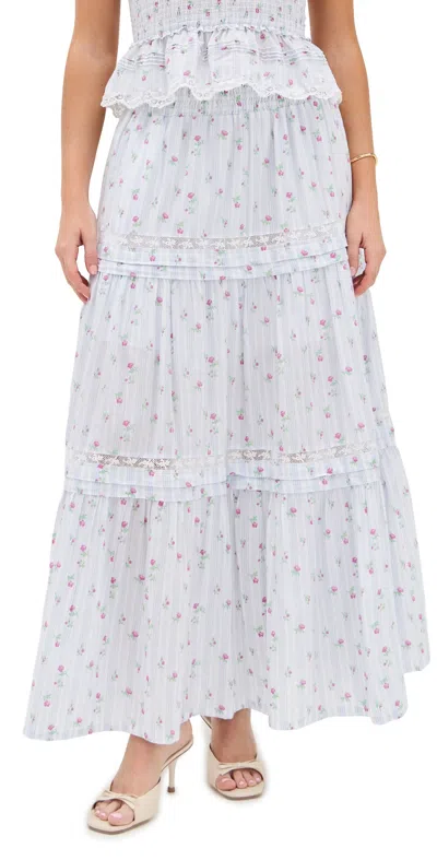 Loveshackfancy Phia Skirt Coastline Blue