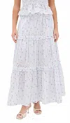 Loveshackfancy Phia Skirt In Coastline Blue In White