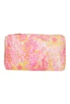 Loveshackfancy Pink Clutch Bag In Watercolour Floral Print