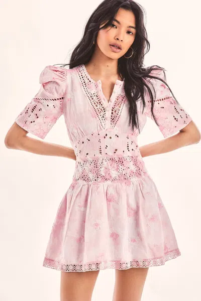 Loveshackfancy Pink Puff Sleeve Mini Dress