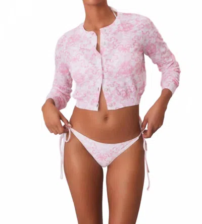 Loveshackfancy Pinky Cardigan In Bubblegum Blast