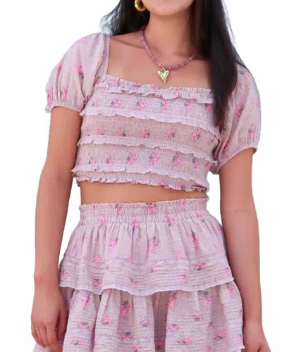 Loveshackfancy Pipya Top In Vintage Plum In Pink