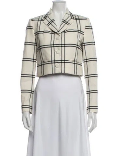 Pre-owned Loveshackfancy Plaid Print Blazer In Neutral