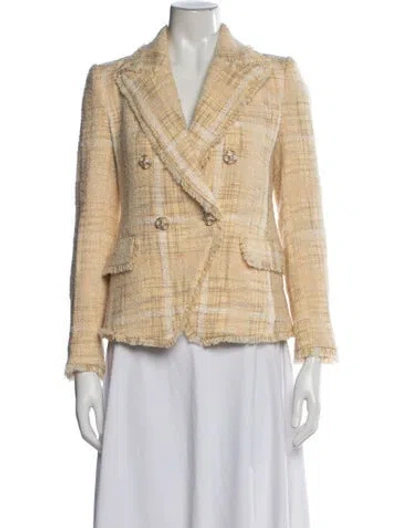 Pre-owned Loveshackfancy Plaid Print Blazer W/ Tags In Yellow