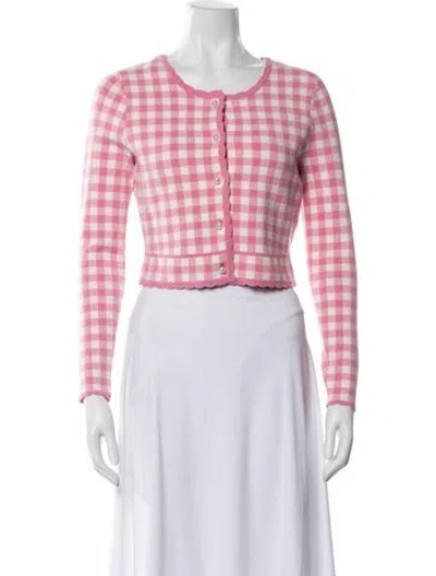 Pre-owned Loveshackfancy Plaid Print Bolero W/ Tags In Pink