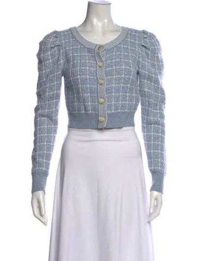 Pre-owned Loveshackfancy Plaid Print Crew Neck Sweater W/ Tags