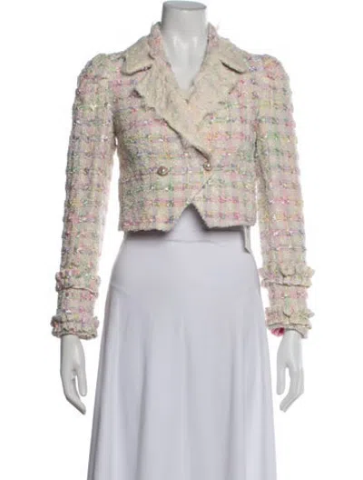 Pre-owned Loveshackfancy Plaid Print Jacket In Multicolor