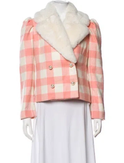 Pre-owned Loveshackfancy Plaid Print Jacket In Purple