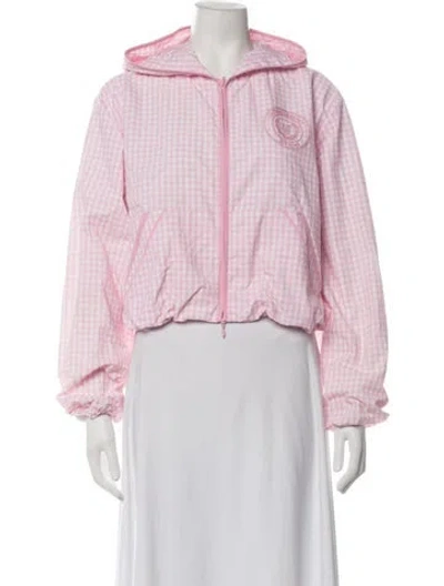 Pre-owned Loveshackfancy Plaid Print Jacket W/ Tags In Pink