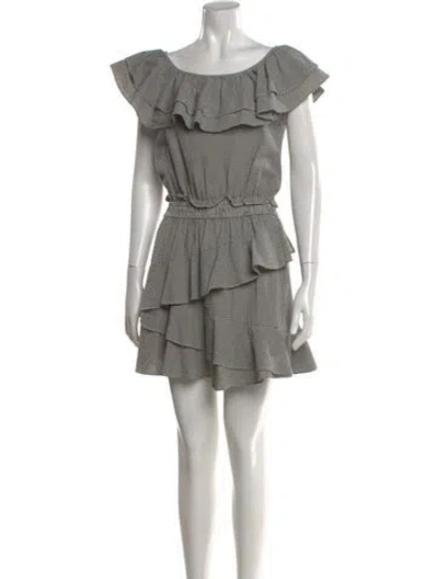 Pre-owned Loveshackfancy Plaid Print Mini Dress In Black