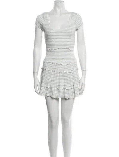 Pre-owned Loveshackfancy Plaid Print Mini Dress In Grey