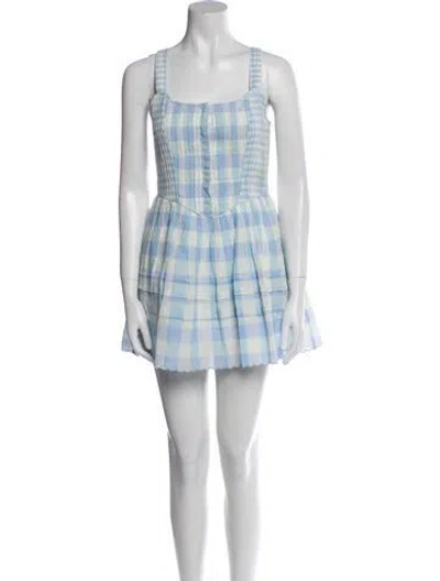 Pre-owned Loveshackfancy Plaid Print Mini Dress In Multi