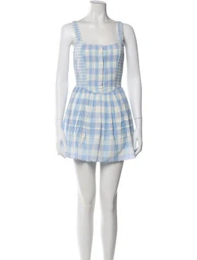 Pre-owned Loveshackfancy Plaid Print Mini Dress In Multi