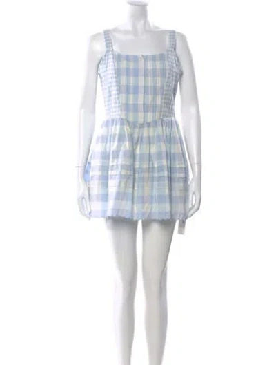 Pre-owned Loveshackfancy Plaid Print Mini Dress In Multi