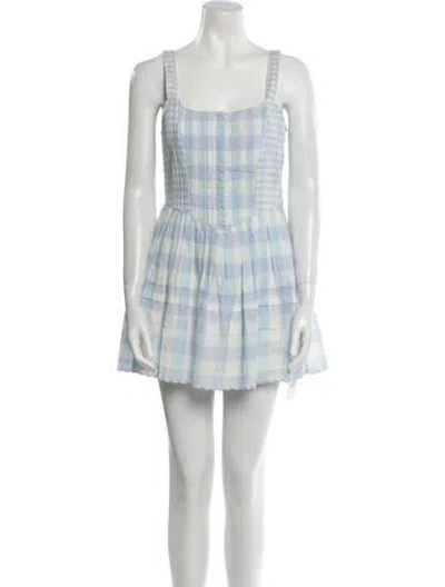 Pre-owned Loveshackfancy Plaid Print Mini Dress In Multi