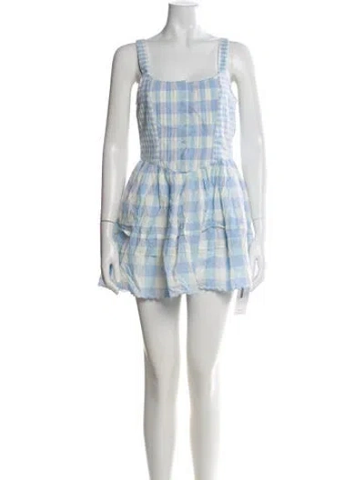 Pre-owned Loveshackfancy Plaid Print Mini Dress In Multi