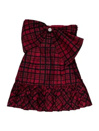 Pre-owned Loveshackfancy Plaid Print Mini Dress In Red