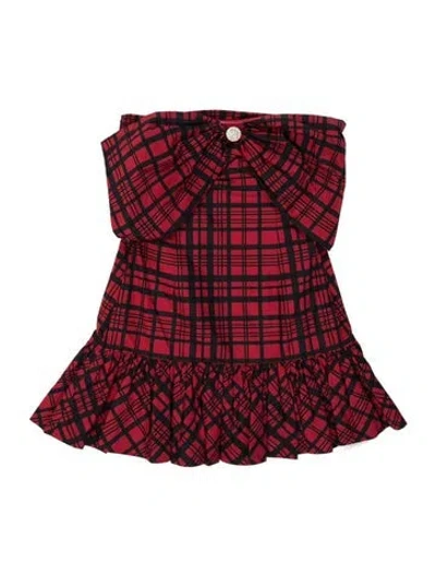 Pre-owned Loveshackfancy Plaid Print Mini Dress In Red