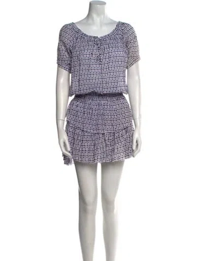 Pre-owned Loveshackfancy Plaid Print Mini Dress In White
