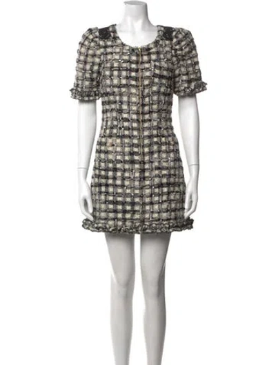 Pre-owned Loveshackfancy Plaid Print Mini Dress In White